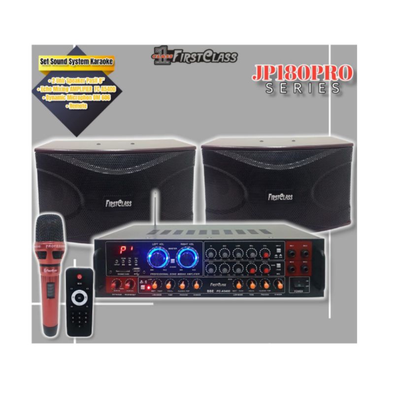 Paket sound system karaoke Firstclass JP180PRO, BBE, usb, bluetooth, garansi
