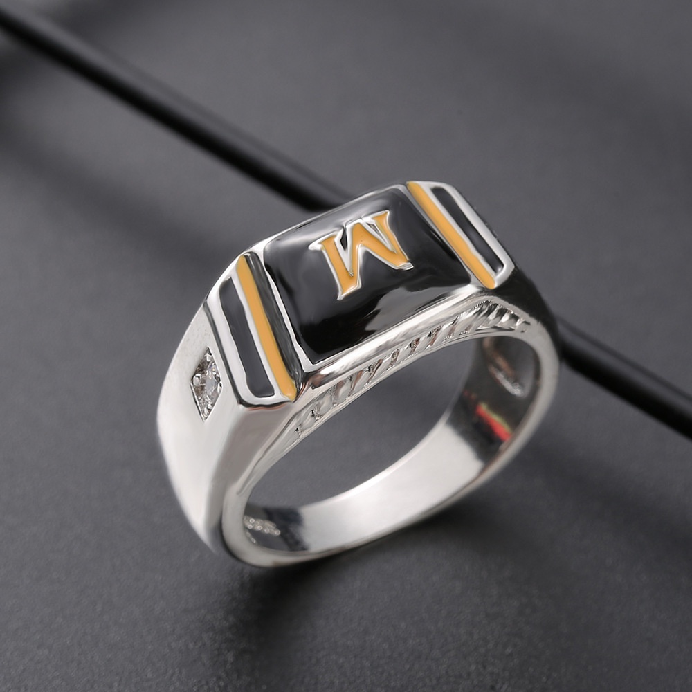 Cincin Bahan Stainless Steel 3A Warna Hitam Untuk Pria