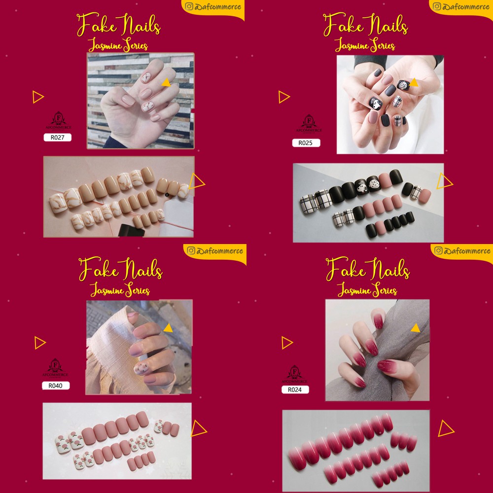 KUKU PALSU KARAKTER PRINTED NAILS JASMINE SERIES R0021 SAMPAI R0040