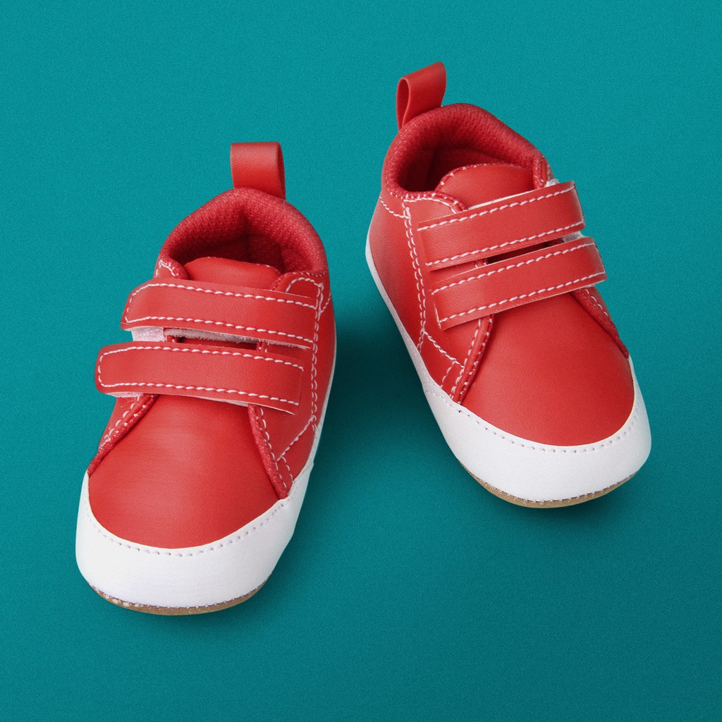 sepatu anak baru lahir new born ringan alas kain PWPM MERAH