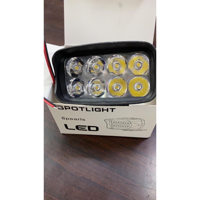 Lampu tembak motor 8 led jepit spion model KOTAK