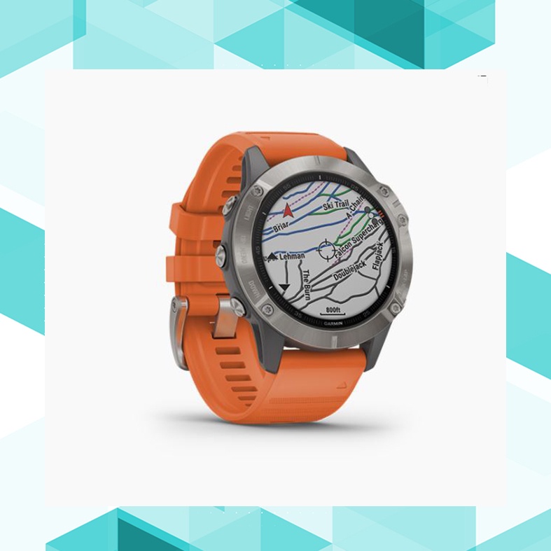 GARMIN Fenix 6 - Titaniun With Ember Orange Band Ori Smartwatch Tracker Garansi Resmi 2 Tahun TAM