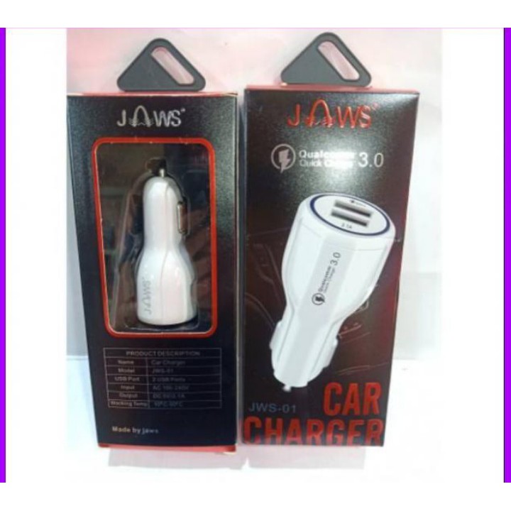 Car Charger Charger Mobil Fast Charging Saver Jaws 2 USB Port QC 3,0