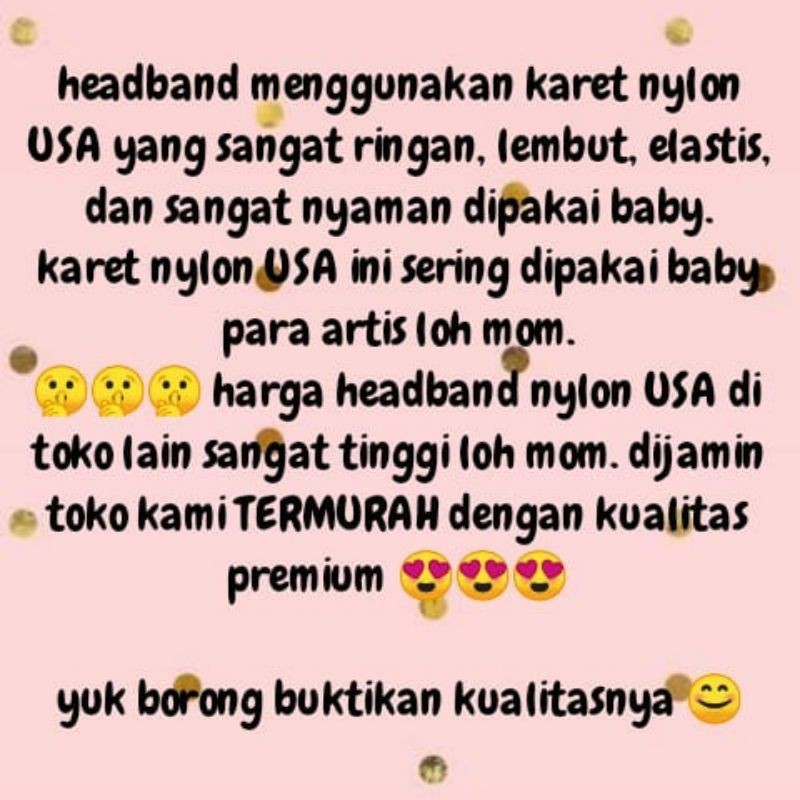 bandana headband bayi nylon USA nama premium