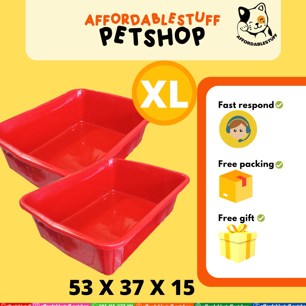 Bak Kucing Bak Pasir Kucing Cat Litter Box Tempat Pasir Kucing (XL / Extra large)