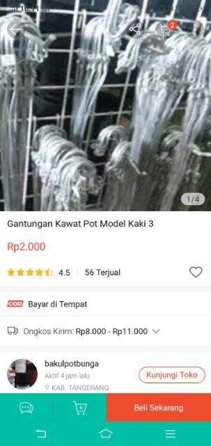 Gantungan Kawat Pot Model Kaki 3