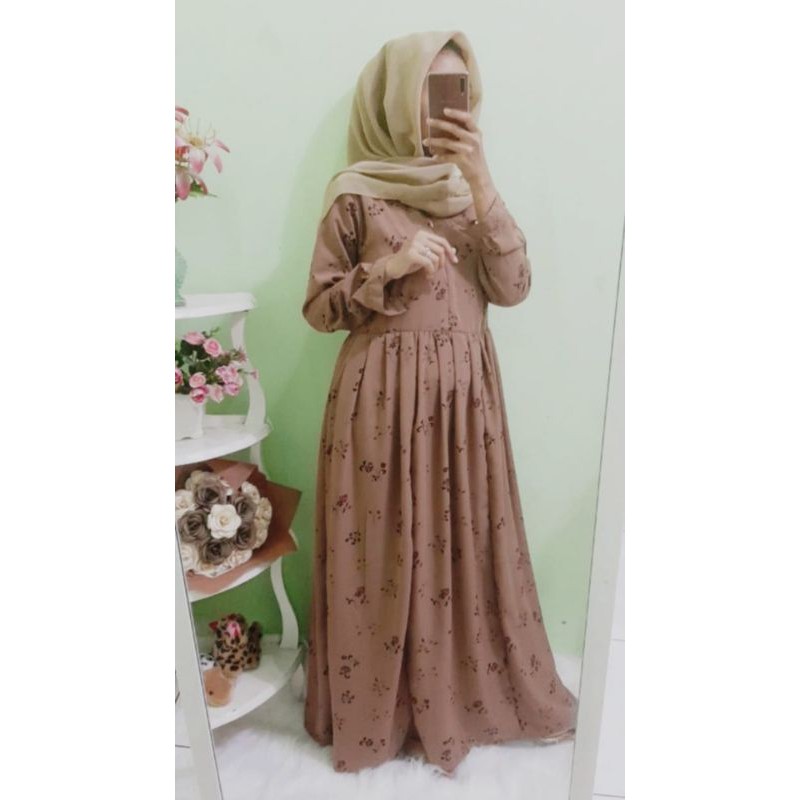 Gamis Bunga Tiga Susun Gamis Murah Gamis Rempel
