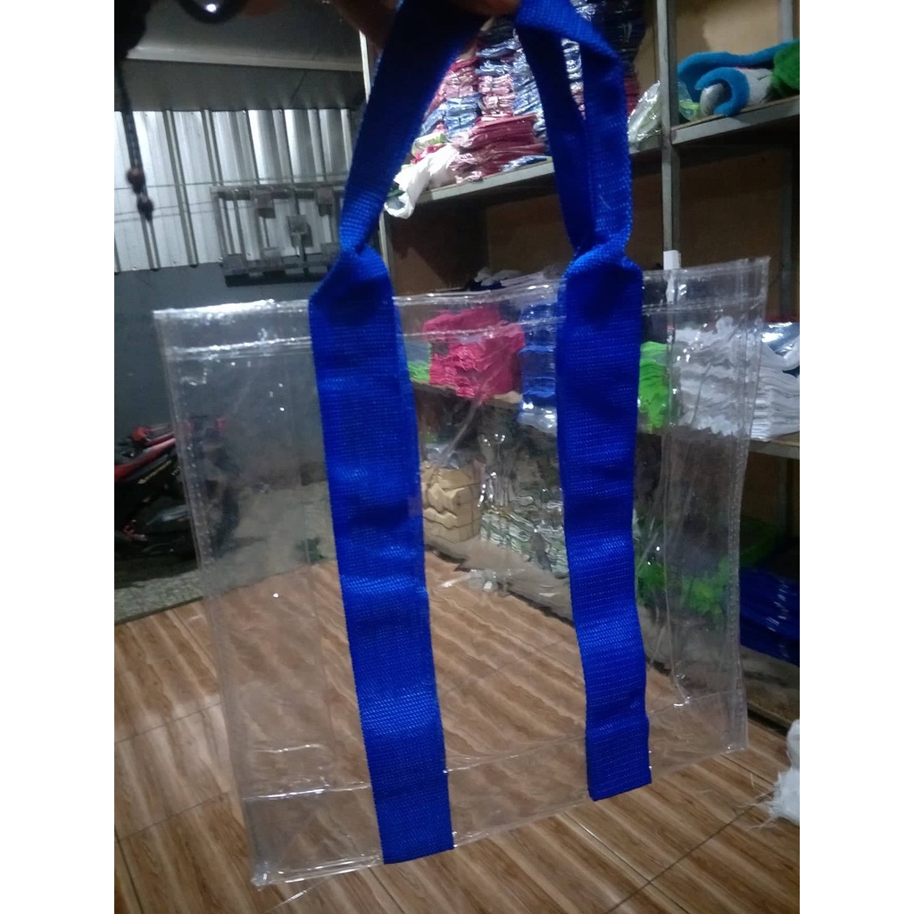 Tote bag transparan tas haji umroh besar 30x10x25
