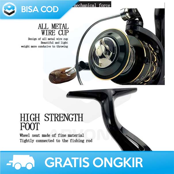 REEL PANCING SPINNING TAFFSPORT GHOTDA BK2000 SERIES 5:2:1 RATIO ORI