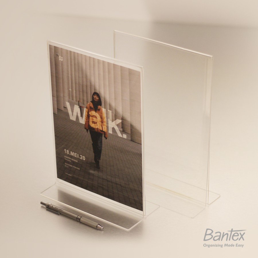 Bantex A4 Acrylic Stand Up Display 8854 08 Sign Holder Papan Akrilik