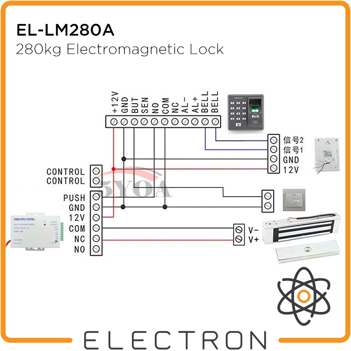 EL-LM280A 280kg Magnetic Electric Electromagnetic Lock Access Control Door 600 LBS