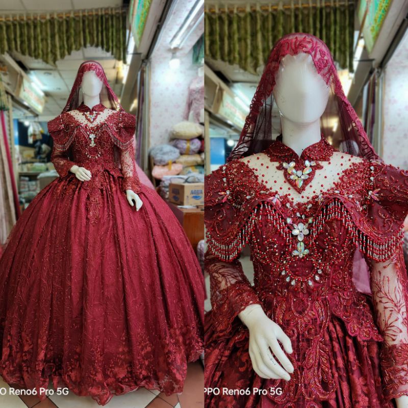 GAUN PENGANTIN BARBIE PAPLUM BALL//GAUN WEDDING UNIQUE TERKINI//GAUN