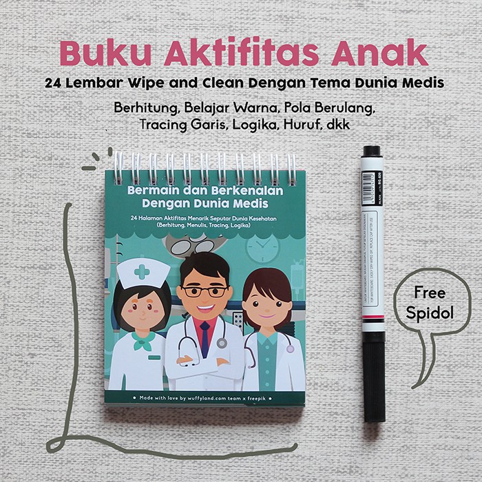 

Wipe And Clean Book Dunia Medis FREE Spidol Boardmarker