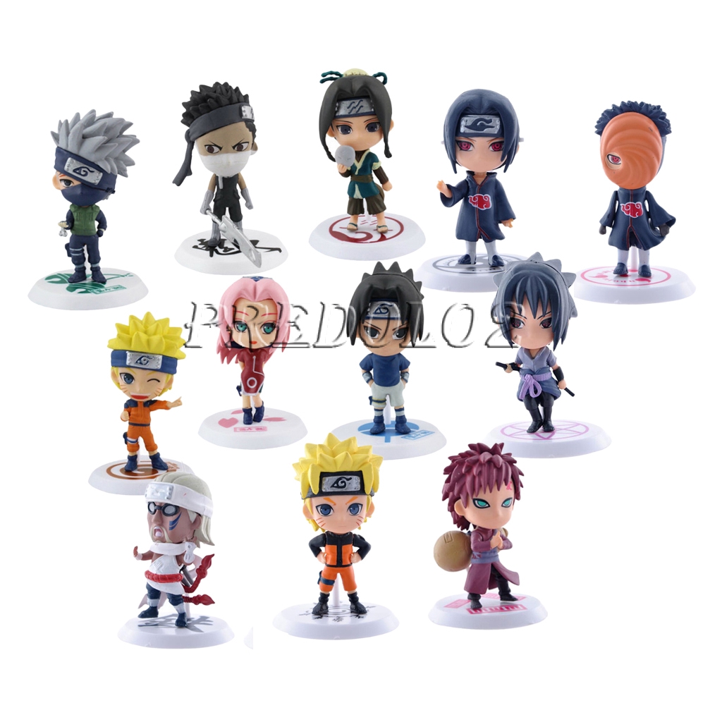 6Pcs Set Anime Naruto Sasuke Kakashi Action Figure Model 7cm For