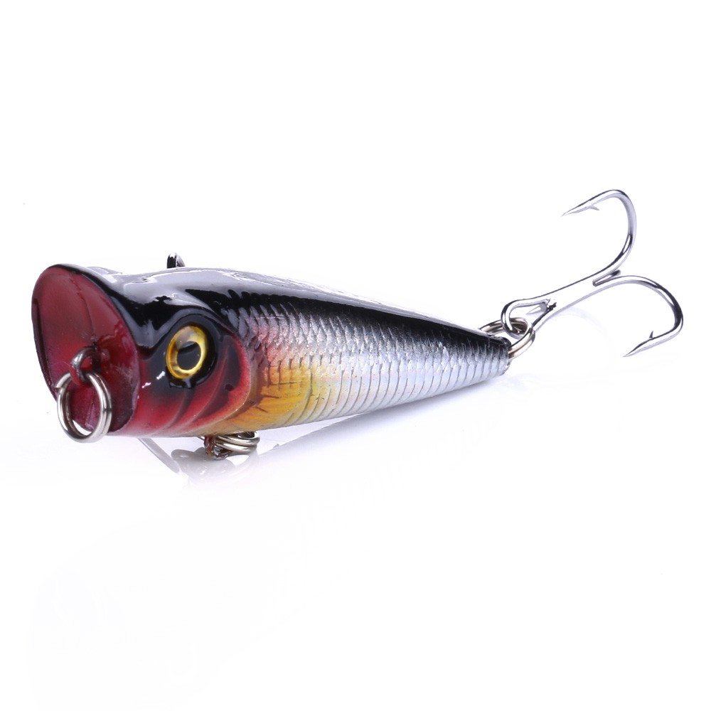 HENGJIA 5pcs 5cm/4.9g Umpan Popper Pancing Swimbait Minnow Fishing Lure Ikan Topwater Bait Tackle