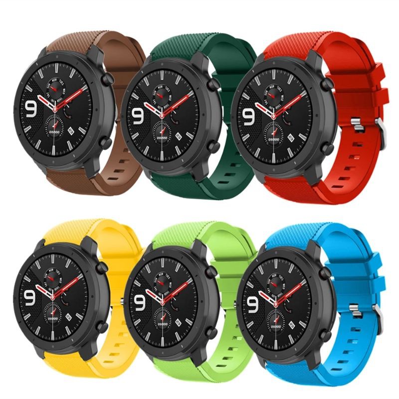 Strap Silikon 22mm Tali Jam Tangan Amazfit GTR Huawei GT2 GT3 46mm Samsung Watch Haylou