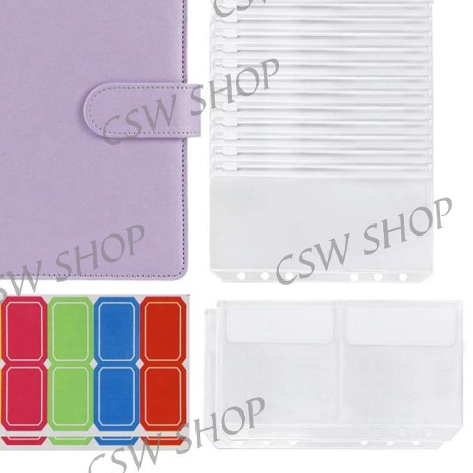 

PROMOSI !!! 12.12 Macaron Tone A6 Binder dengan Penutup Binder Kulit, 6 Cincin, 14 Tas Binder [KODE 827]