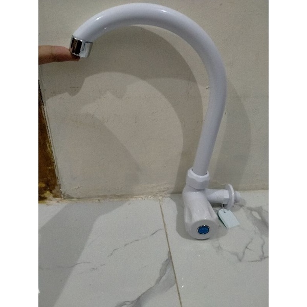 Kran angsa PVC soligen W2 keran cuci piring putih