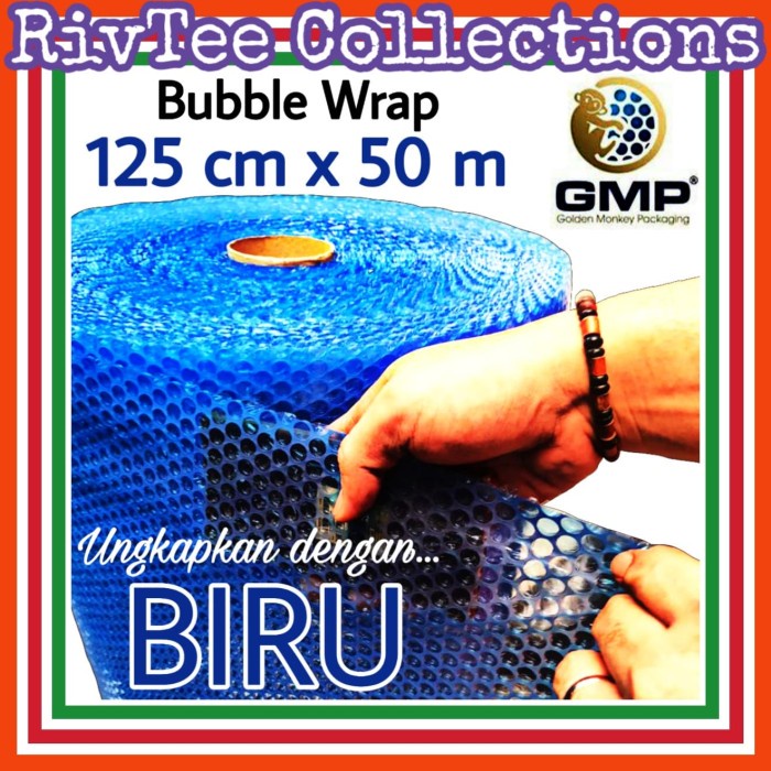 

TERLARIS !!! Bubble Wrap GMP Khusus Merah Biru 125cm 50 meter Plastik Gelembung-ROL
