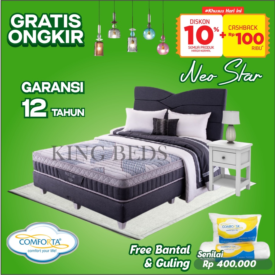 Comforta Spring Bed Neo Star Full Bed Set kasur 160 180 200 90 100 120