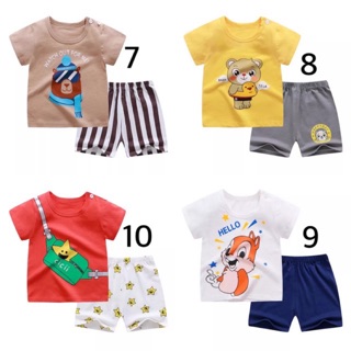  Baju  setelan  bayi cewe  cowo anak lengan pendek import  