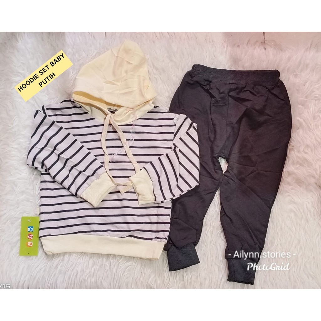 AS Setelan Hoodie Baby / Bayi Hoodie Stripe set