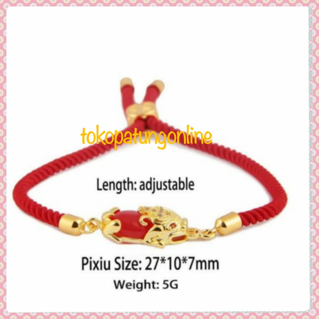 Gelang Pixiu Eropa Merah