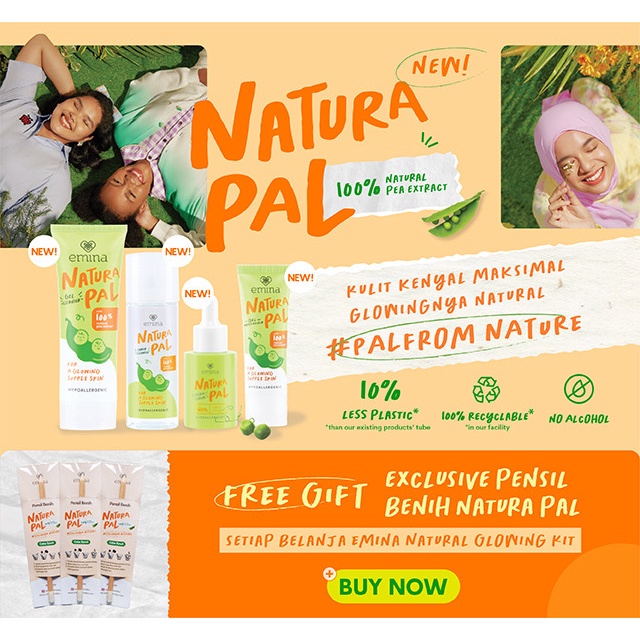 EMINA NATURAL PAL NEW SERIES (TONER / GEL CLEANSER / TONER ESSENCE / GEL MOISTURIZER )