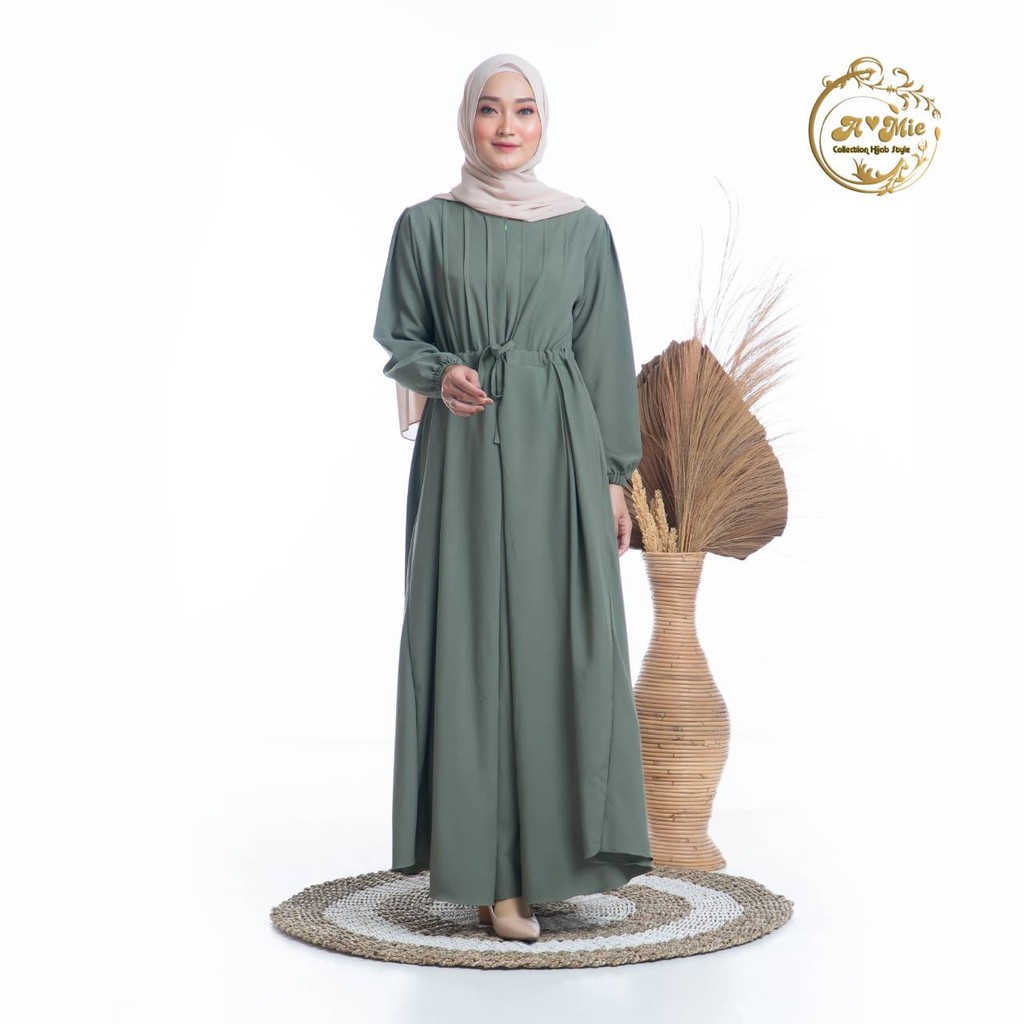 Melia Dress 1 Kondangan Series Baju Fashion Muslim Dress Simple Elegant Gamis Kekinian Set OOTD Hijab Korean Style Basic Dress Hijab Casual Best Seller Dress Muslimah Wanita Busui Friendly Baju Gamis Abaya Turkey Size S M L XL Gamis Jumbo Polos Termurah-1