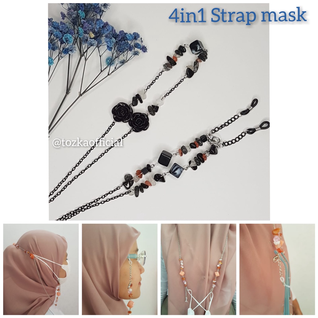 Daisy series I Strap mask 4 in 1 I Konektor masker &amp; kait kacamata