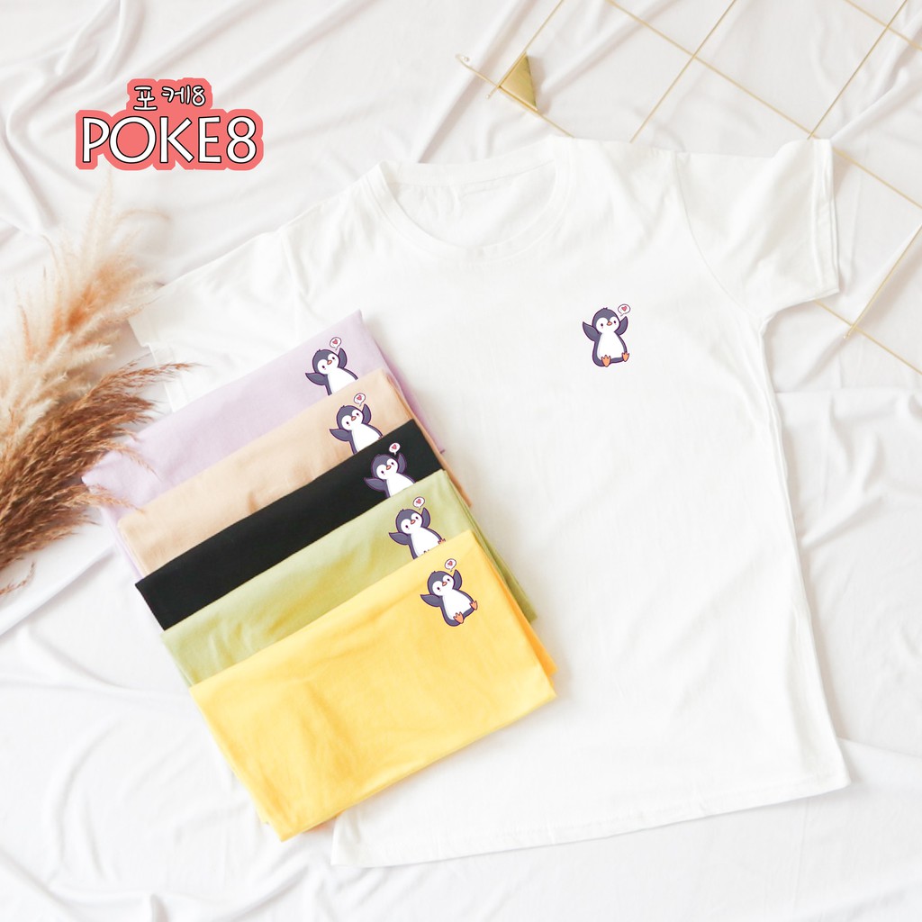 POKE8 - RERE TEE / KAOS KOREA WANITA LUCU / TSHIRT / TUMBLR / ATASAN BAJU COMBED 30S FASHION CEWEK