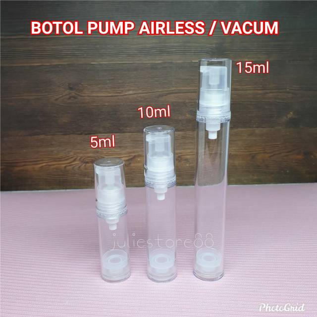 Botol Pump Airless / Vacum tanpa selang 5ml 10ml 15ml