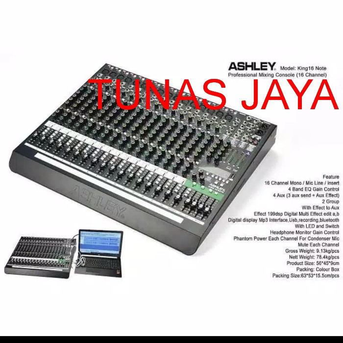 Mixer Ashley King 16 Note Original KING16 Interface USB - Bluetoot