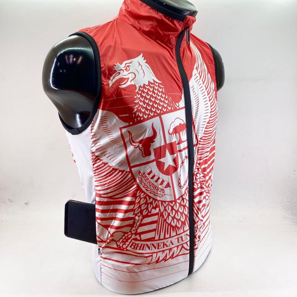 Rompi Vest Olahraga HUT RI 77 Dirgahayu Republik Indonesia  Sepeda Lipat Cycling Vest Windbreaker Neology Motif Garuda