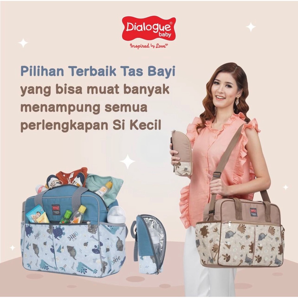 Dialogue Baby Tas Bayi Besar + Tempat Botol Susu Dino Fun Series DGT7254 / Tas Bayi