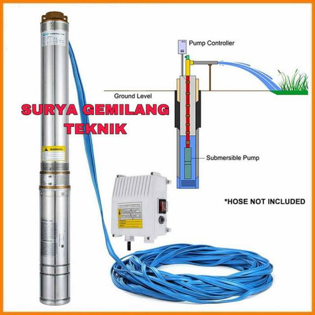 Mesin Pompa Air Sumbersible 200Watt+Kabel  30Mtr Pompa Satelit