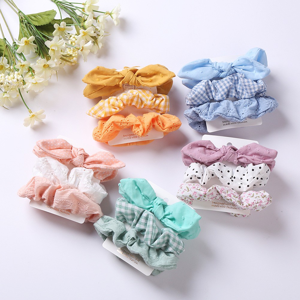 (set 3pcs) ikat rambut scrunchie pita karet rambut anak bayi QUIN CATALOG ND