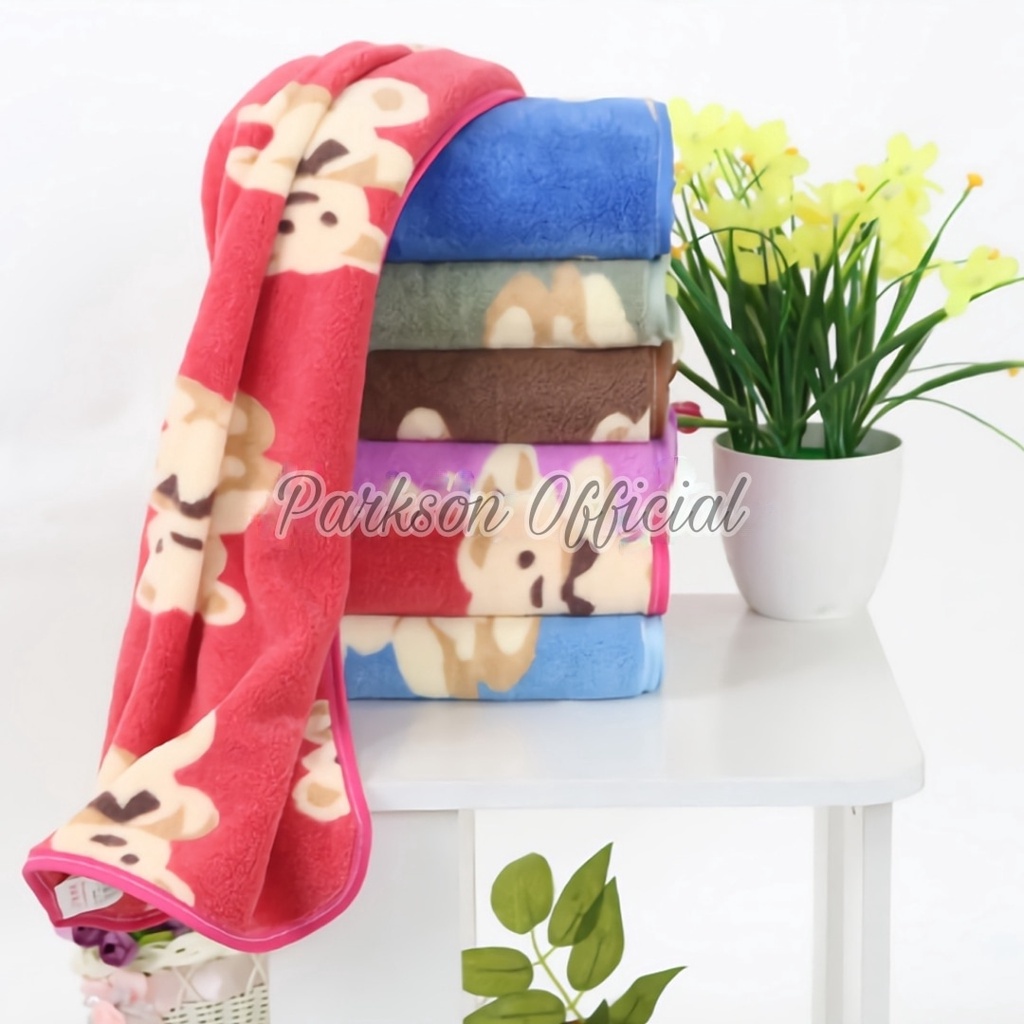 Handuk mandi dewasa Microfiber Motif Teddy Bear 70x140cm Handuk Lembut Handuk dewasa Import