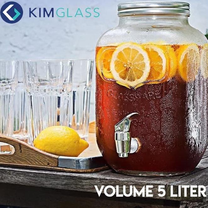 Dispenser Kaca 8L/ Dispenser Juice/ Glass Water Jug/ Water Tank
