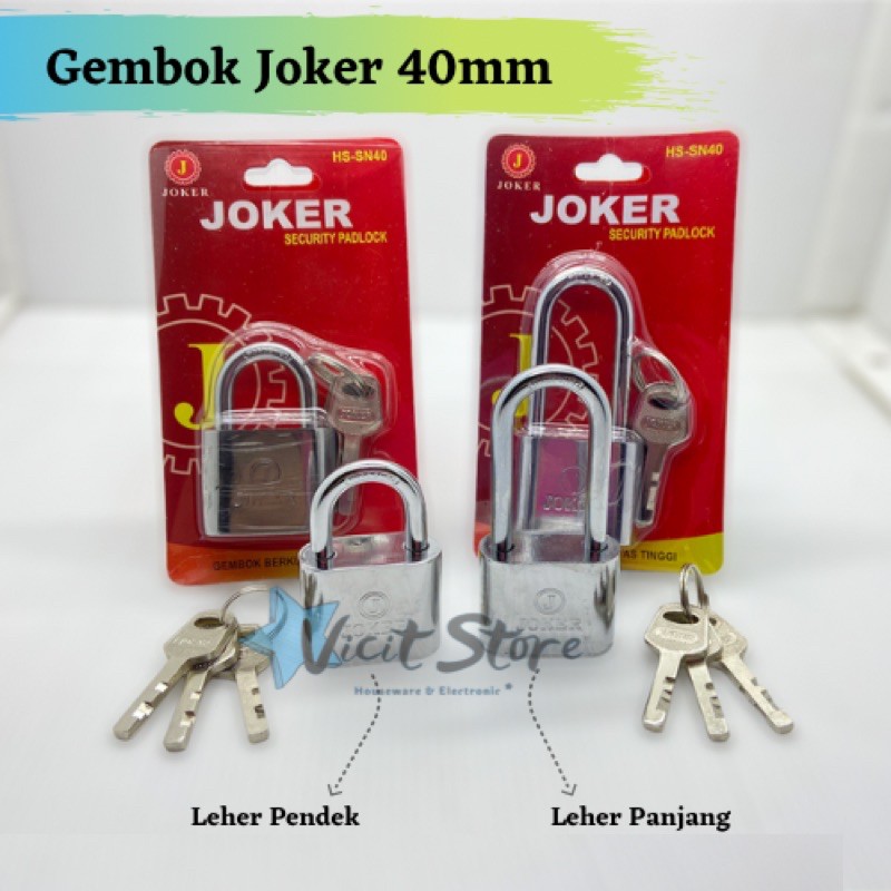 Gembok Pagar Leher Panjang / Pendek 40mm Size Medium