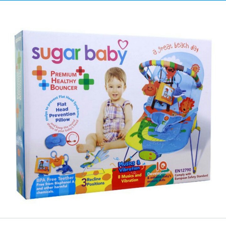 Bouncer Bayi Sugar Baby Premium Healthy Bouncer 3 Recline -Great Beach