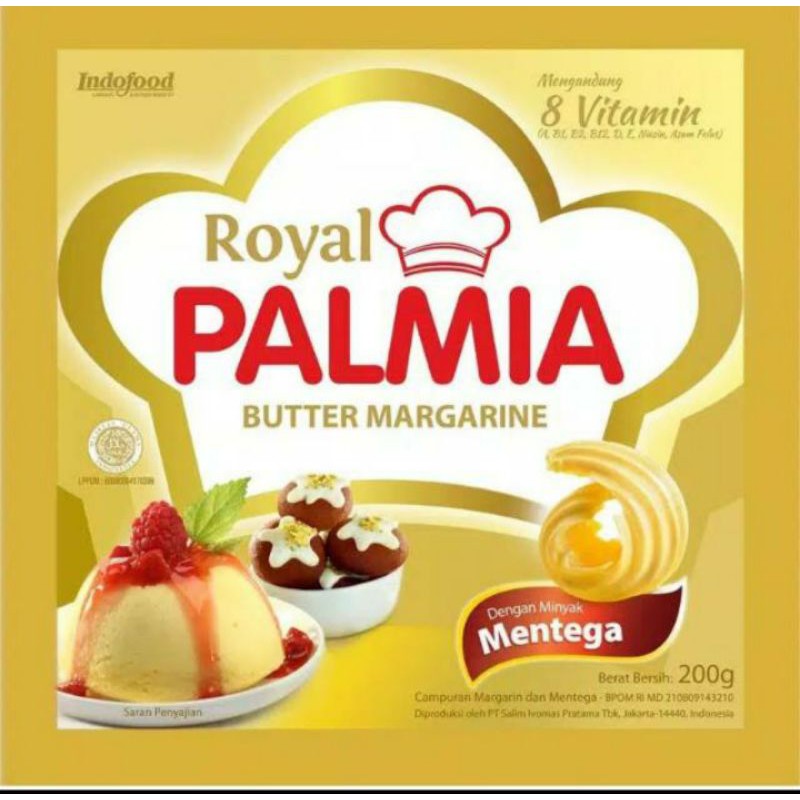 Royal Palmia Butter Margarine Sachet 200 gr SATUAN Murah