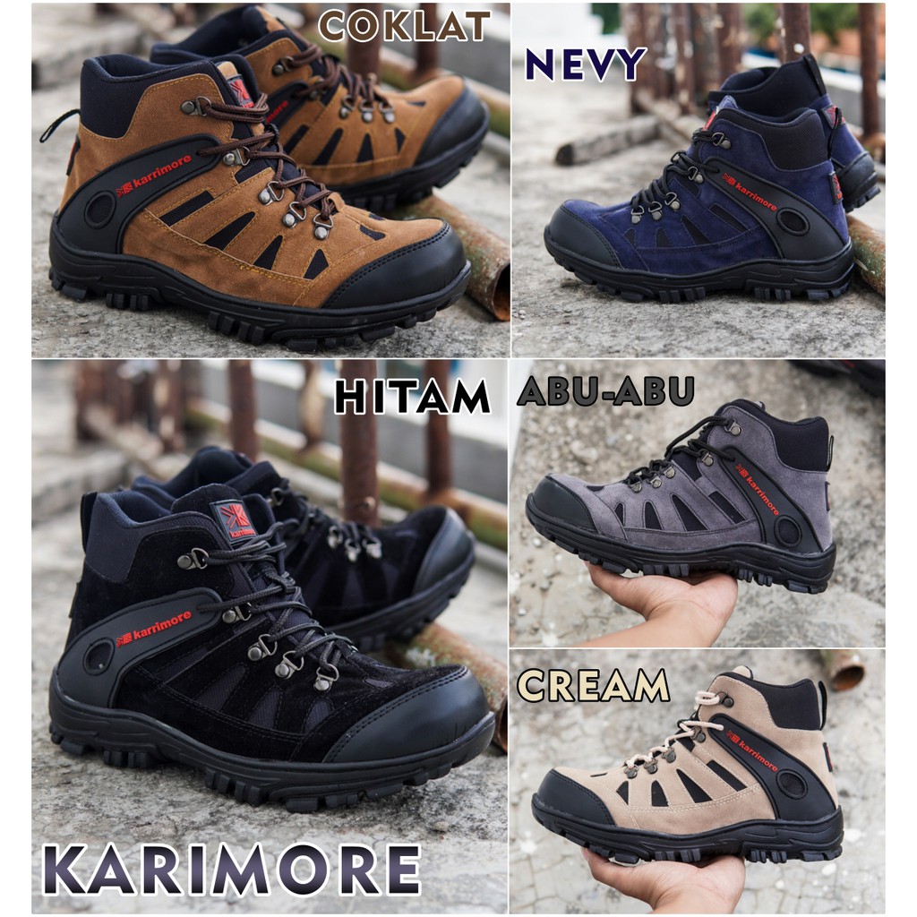 Sepatu Safety Proyek Gunung Hiking Touring Karrimor Outdoor Ujung Besi Pria Terlaris