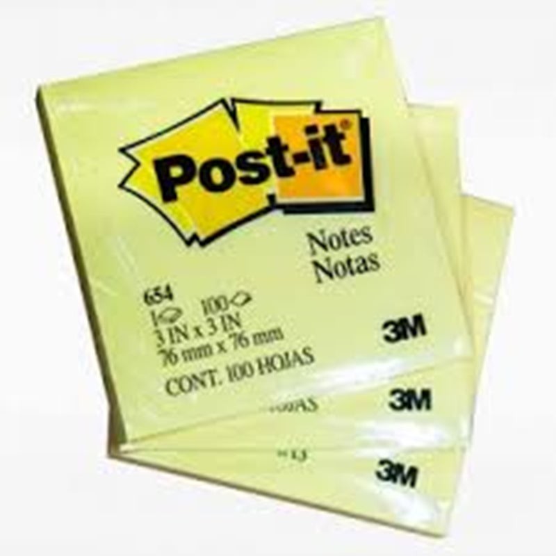 

Post it 654 3M / Post It 76 mm x 76 mm 3M Kuning