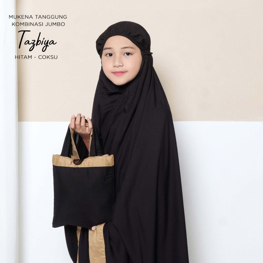 MUKENA ANAK TANGGUNG KOMBINASI TAZBIYA-HITAM - COKSU