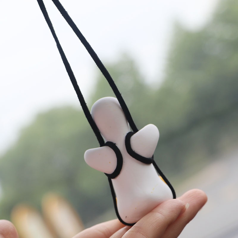 Hand-mad Cute Duck Swing Car Pendant / Gypsum Auto Rearview Mirror Hanging Ornaments for Birthday Gift,Car Interior Decoraction