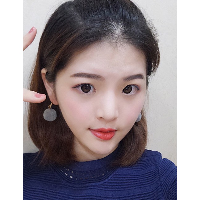 LRC Anting Gantung Fashion Ball Shape Decorated Pom Earrings