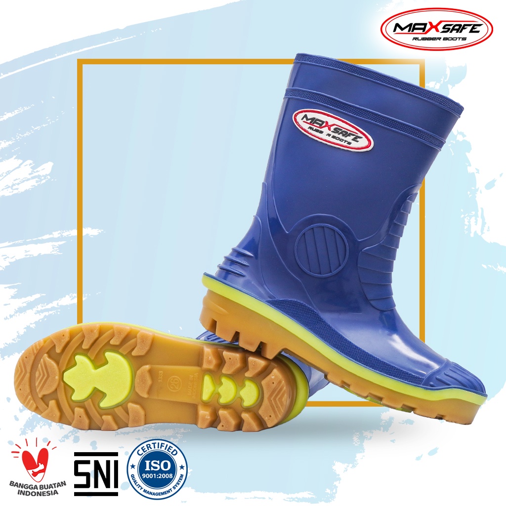 Sepatu Boot Pendek SNI Termurah Max Safe 1333 Biru Scotlight