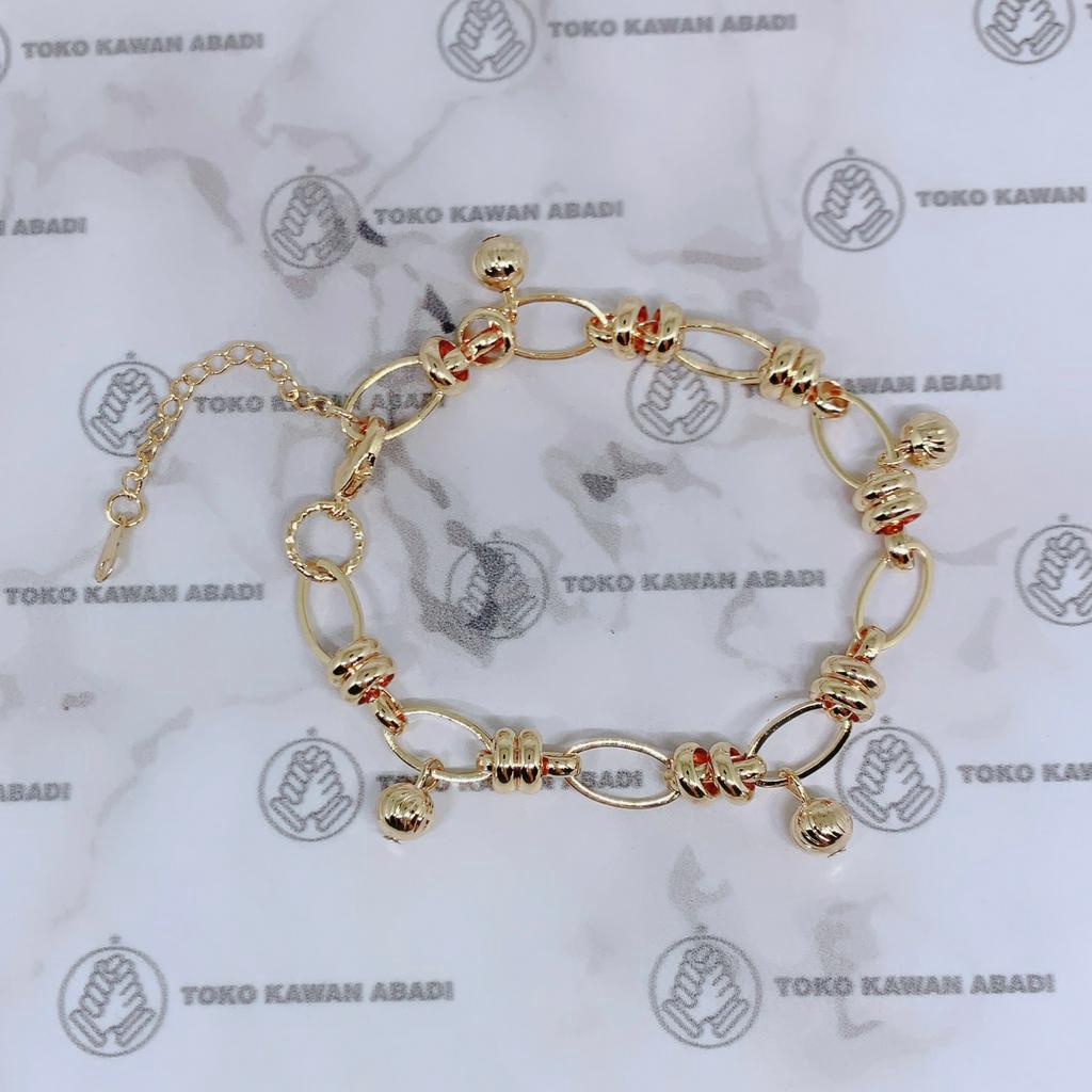 Xuping Gold Gelang Tangan Model Rantai Bangle Perhiasan Wanita *37