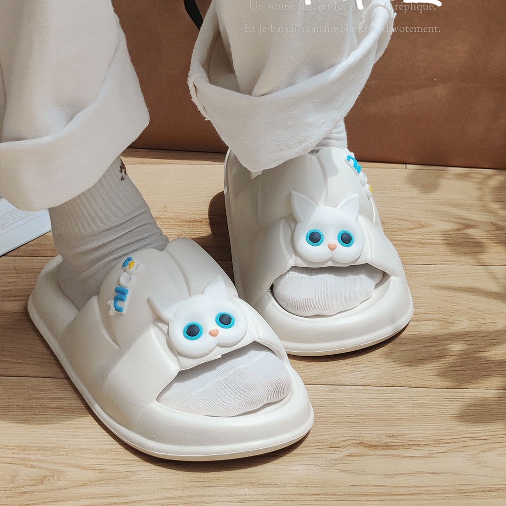 Lembut Bawah Roti Kucing Sandal Wanita Musim Panas Pakaian Luar Net Merah Di Pasang Fashion Rumah No